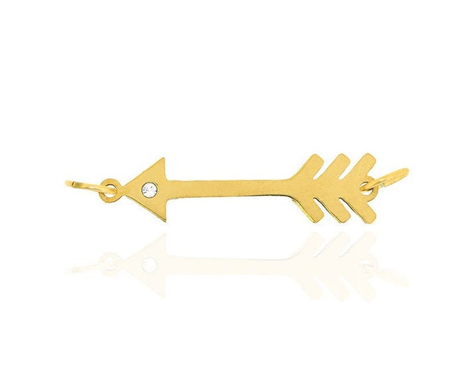 Arrow connector,arrow bangle,gold arrow charm,sideways arrow 6*33mm 1pcs