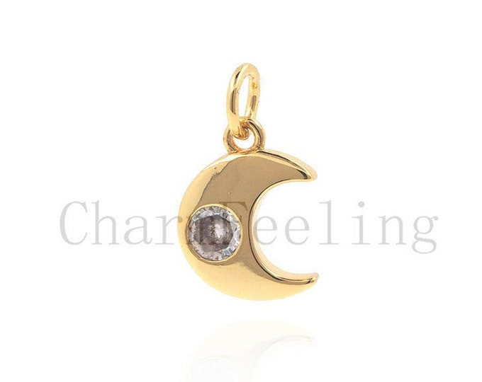 half moon pendant-DIY bracelet necklace jewelry accessories 12*7*1.8mm 1pcs