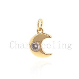 half moon pendant-DIY bracelet necklace jewelry accessories 12*7*1.8mm 1pcs