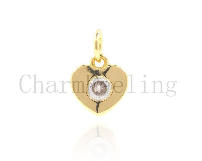 small heart pendant-love heart bracelet-Valentine's Gift-Jewelry making heart 9.8*6.8*1.8mm 1pcs