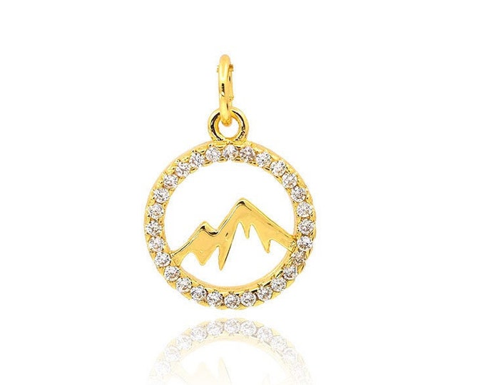 circle mountain,dainty mountain, hiking necklace,hiking jewelry 17.5*12mm 1pcs