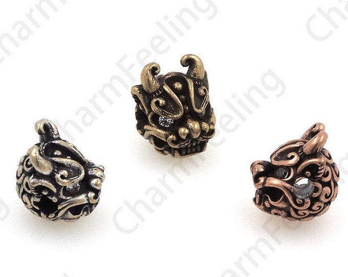 Retro Dragon Spacer Beads, Three-Dimensional Dragon Beads, Bracelet Beads, DIY Jewelry Making Accessories 13.6x11.3x12mm 1pcs