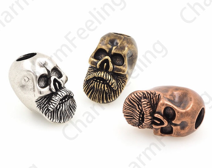 Antique skull, Paracord skull, lanyard skull beads  24*12*14mm 1pcs