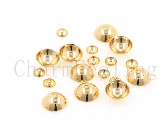 10 pcs 18K Gold Filled Flower Bead Caps,Pearl Caps,Round Bead Caps,Flower Caps,Spacer Jewelry, Brass Caps, DIY Gold Jewelry Making,