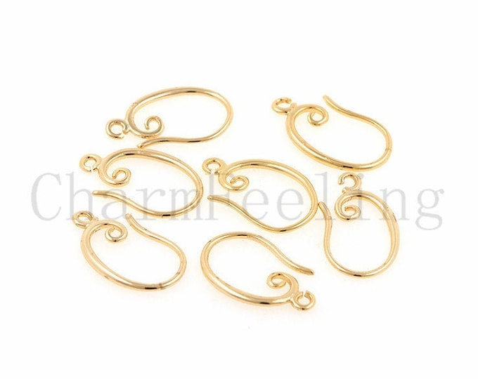 french hook earrings,gold earring hooks,french hook findings 19*10*1mm 1 pair