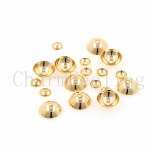 10 Stück 18K Gold gefüllte Blumen Perlenkappen, Perlenkappen, runde Perlenkappen, Blumenkappen, Spacer Schmuck, Messingkappen, DIY Goldschmuckherstellung,