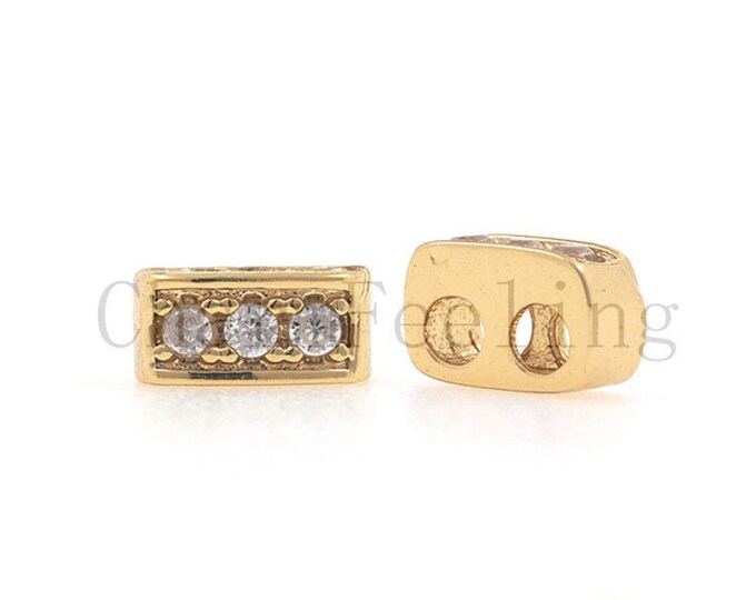 tube spacer beads-Double hole spacer beads-Bracelet necklace beaded accessories 2.3*5*3.4mm 1pcs