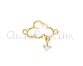 cloud connector-cloud bracelet-cloud pendant-cute cloud-enamel cloud 14.5*15.4*1.8mm  1pcs