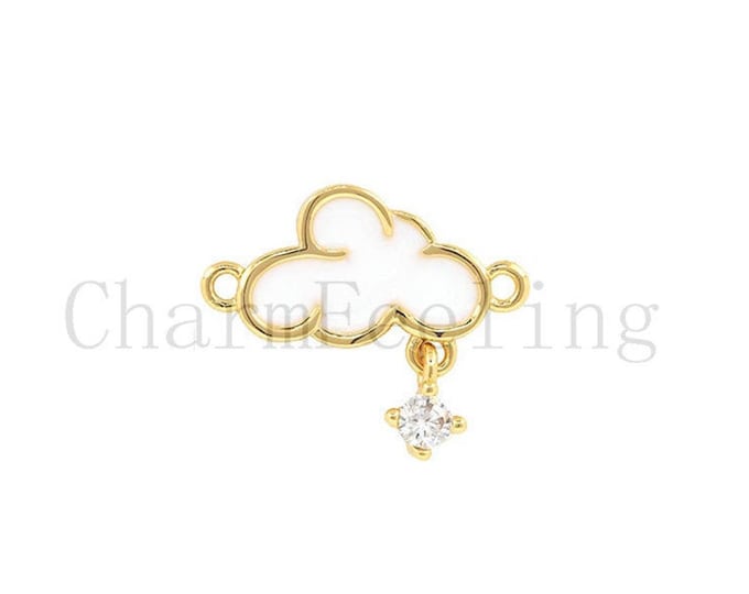 cloud connector-cloud bracelet-cloud pendant-cute cloud-enamel cloud 14.5*15.4*1.8mm  1pcs