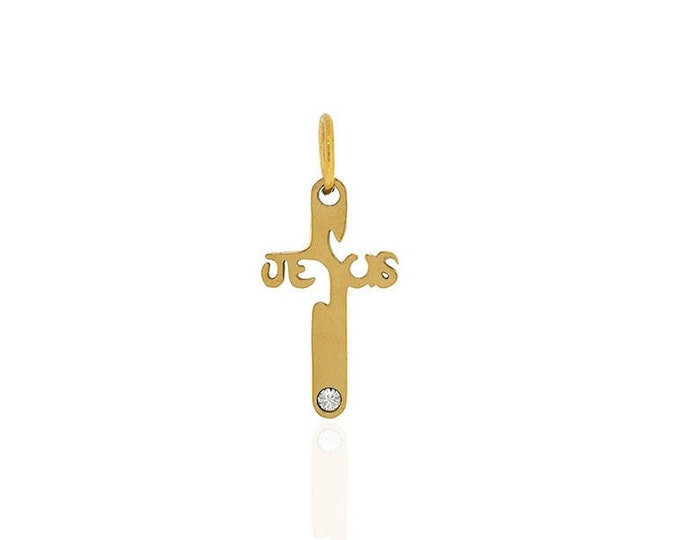gold plated cross,cubic zirconia cross,christian pendant 16*11*2mm 1pcs