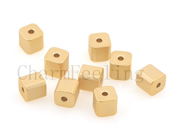square spacer bead-square bead bracelet-square bead necklace-wholesale Frosted beads 5*5mm  1pcs