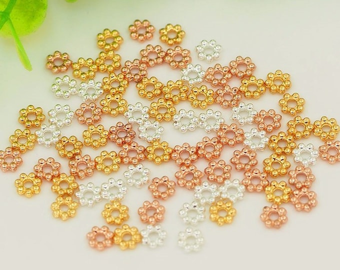 flower spacer beads,textured bead,wheel bead,daisy beads 5mm  10pcs/20pcs/30pcs