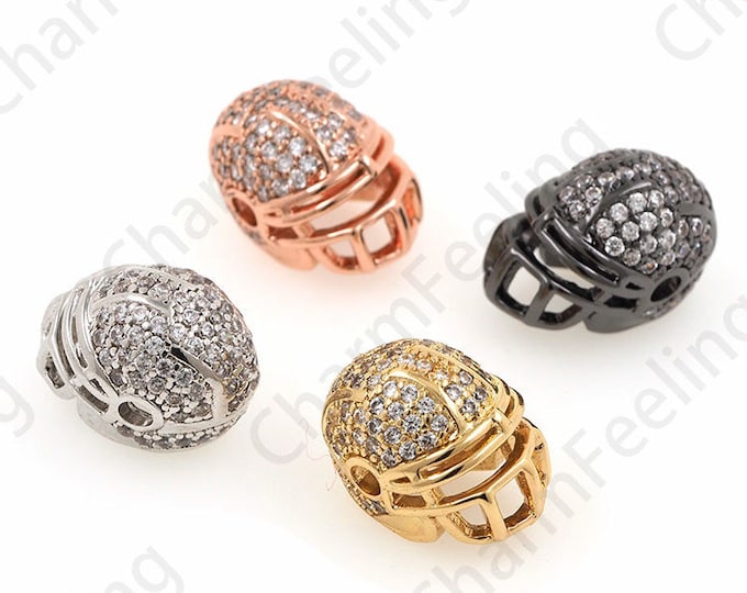 Rugby Cap Spacer Beads, Helmet Bracelet, Sports Charm, Helmet Spacer Beads, Sports Bracelet 14x10.3x10mm 1pcs