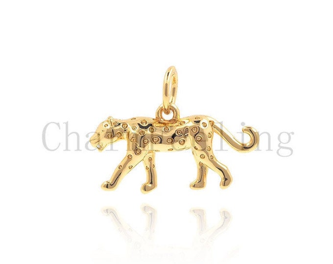 leopard pendant-leopard necklace-Leopard bracelet-leopard jewelry 13*17.4*4.2mm 1pcs