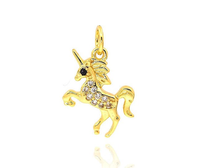 gold unicorn pendant,unicorn lover gift,unicorn accessories,unicorn jewellery 12.5*19mm  1pcs