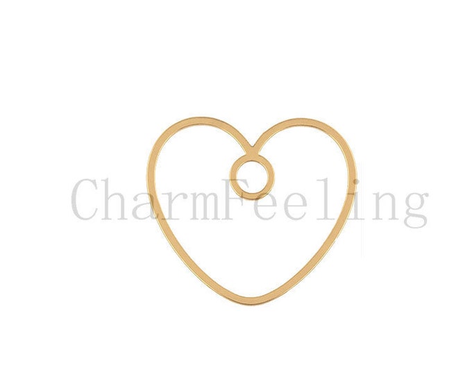 heart connector-heart link-simple heart jewelry-heart findings 22.3*24.8*1mm 1pcs