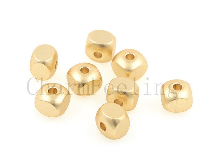 square spacer bead-square bead bracelet-wholesale Frosted beads 6*6mm  1pcs