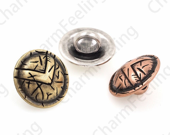 Warrior Shield Spacer, Shield beads, Shield Charm, Tribal Shield, Shield Amulet, DIY Jewelry Making Accessories 17x17x10mm 1pcs