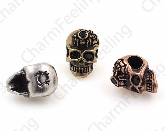 Antique skull beads,carved skull bead,skull spacer beads,Lanyard making beads 16*10*10mm 1pcs