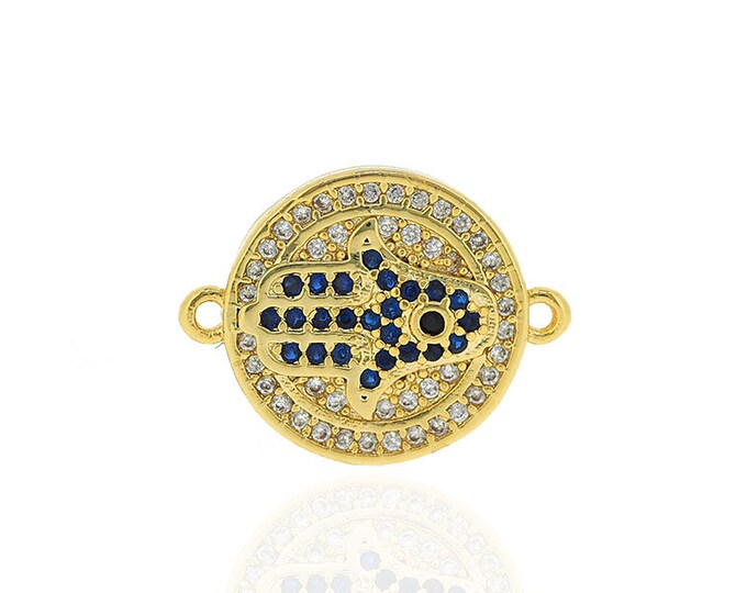 hamsa connector,gold plated hamsa,hamsa jewelry,hamsa findings 14*18*3mm 1pcs