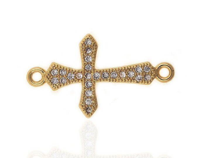 Cross connector,delicate cross,gold plated cross,cross findings 12*20*1mm 1pcs