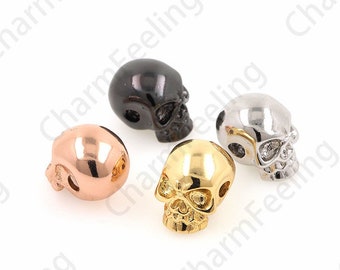 Cuentas espaciadoras de calavera, colgante de pulsera y collar de calavera, colgante vintage de 12 x 9 x 10 mm, 1 unidad
