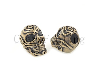 Pattern antique skull beads,Paracord KeyChain Beads,，550 Paracord Survival Bracelet  18*12.5*13mm 1pcs