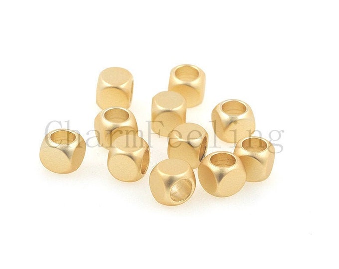 square spacer beads-brass cube beads -nickel-free DIY jewelry 5mm  1pcs