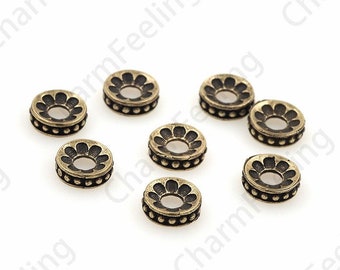Gear Flat Beads, Oblate Spacer Beads, Bracelet Spacer Beads, DIY Jewelry Making Accessories 7.2x2.2mm 1pcs
