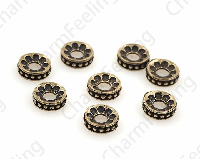 Gear Flat Beads, Oblate Spacer Beads, Bracelet Spacer Beads, DIY Jewelry Making Accessories 7.2x2.2mm 1pcs