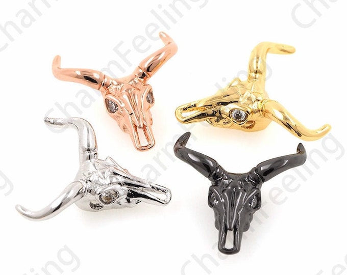 bull skull necklace,bison skull,ox head pendant,ox head skull 18*20*7mm 1pcs