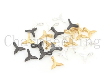 fish tail pendant-fishtail bracelet-fishtail jewelry-whale tail necklace 9*9mm  1pcs