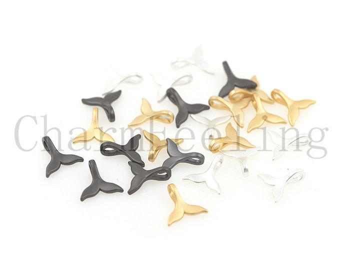 fish tail pendant-fishtail bracelet-fishtail jewelry-whale tail necklace 9*9mm  1pcs