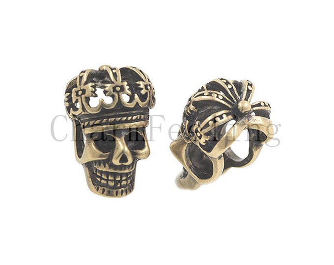 crown skull,bone skull beads,crowned skull,skull spacer beads 19*12*10mm 1pcs