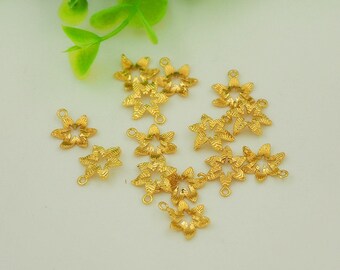 10 pcs 18K Gold Filled Flower Bead Caps,Pearl Caps,Round Bead Caps,Flower Caps,Spacer Jewelry, Brass Caps, DIY Gold Jewelry Making,
