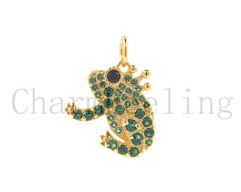 frog necklace-frog earrings-frog jewelry 18.5*14*2.2mm  1pcs