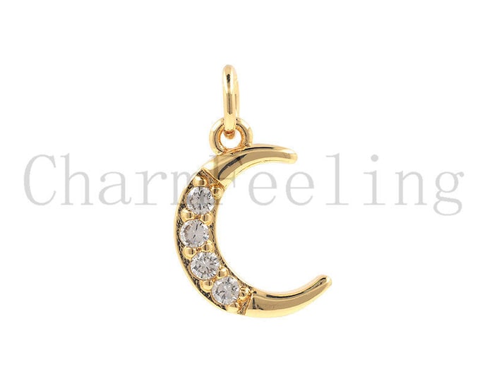 small moon necklace-half moon bracelet-crescent moon charm 17.4*9.5*2mm  1pcs