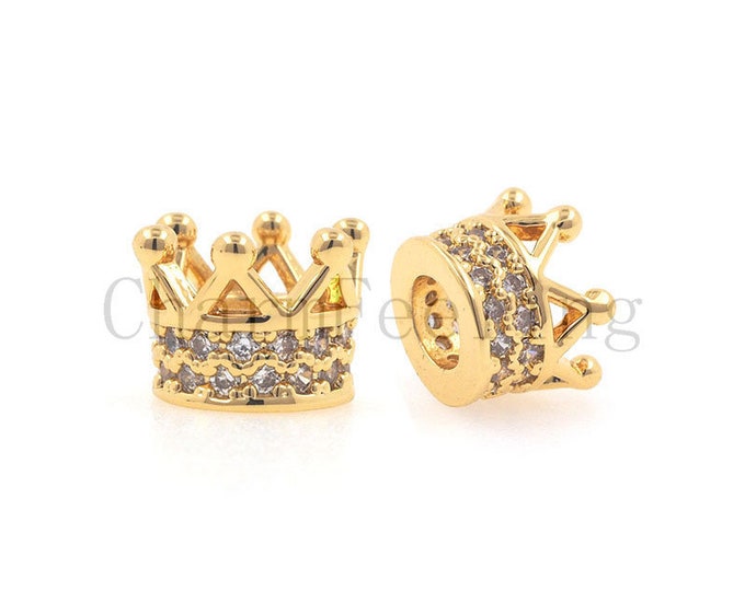 crown beads-Bracelet necklace spacer beads- jewelry making beads 5.4*6.6*3.4mm 1pcs
