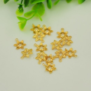 10 pcs 18K Gold Filled Flower Bead Caps,Pearl Caps,Round Bead Caps,Flower Caps,Spacer Jewelry, Brass Caps, DIY Gold Jewelry Making,
