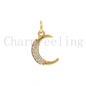 kleine Mond Halskette-Halbmond Armband-Crescent Mond Charme 17,4 * 9,5 * 2mm 1pcs