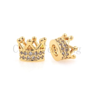 crown beads-Bracelet necklace spacer beads- jewelry making beads 5.4*6.6*3.4mm 1pcs