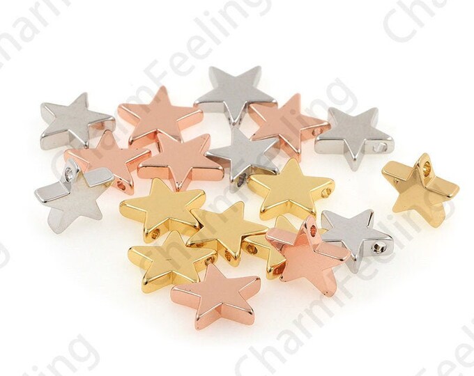 Star Pendant, Gold Plated Discovery, Metal Discovery, Star Charm, Star Jewelry, Gold Star Charm 11.5x12mm 1pcs