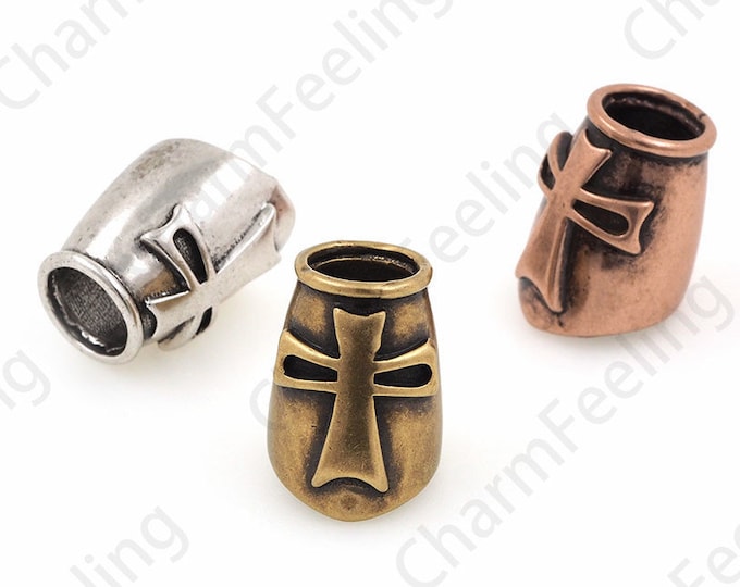 Medieval Crusader Helmet Templar Knight Helmet ，EDC bead, Supply for bracelets/lanyards, paracord  17*14*13mm 1pcs