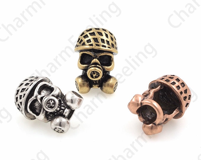 Antique Mask Skull Beads, Skull Spacer Beads, Unique Skull Spacer Beads, DIY Jewelry Making Accessories 19.6x13.3x12.5mm 1pcs