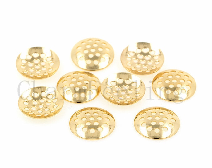 10 pcs 18K Gold Filled Flower Bead Caps,Pearl Caps,Round Bead Caps,Flower Caps,Spacer Jewelry, Brass Caps, DIY Gold Jewelry Making,
