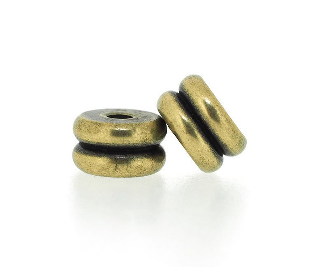 brass flat beads,flat disc beads,washer beads,DIY Handmade Jewelry Bead 7*4mm 2pcs