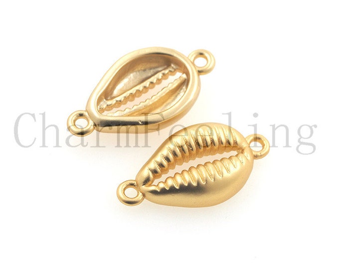 shell connector-puka shell necklace- jewelry for beach wedding 8.4*16.4*3.5mm  1pcs