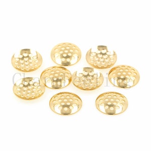 10 pcs 18K Gold Filled Flower Bead Caps,Pearl Caps,Round Bead Caps,Flower Caps,Spacer Jewelry, Brass Caps, DIY Gold Jewelry Making,