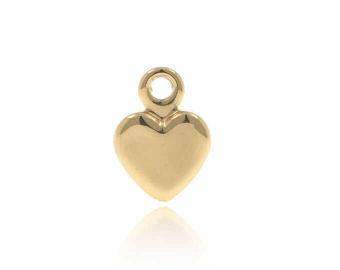 small heart necklace,tiny gold heart,wonky heart,lucky heart charm 9*7*2mm 10pcs