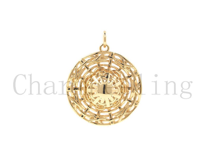 Round hat necklace-cowboy hat earrings pendant-cz round charm 27.5*22*7.4mm  1pcs